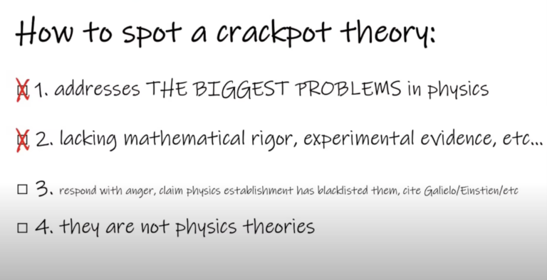 How to spot a crackpot theory slide